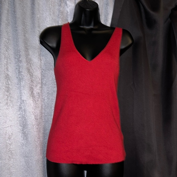 Scoop Women’s Double V-Neck Rib Knit Tank Size Large NWT 🤩 😍 - Picture 1 of 4
